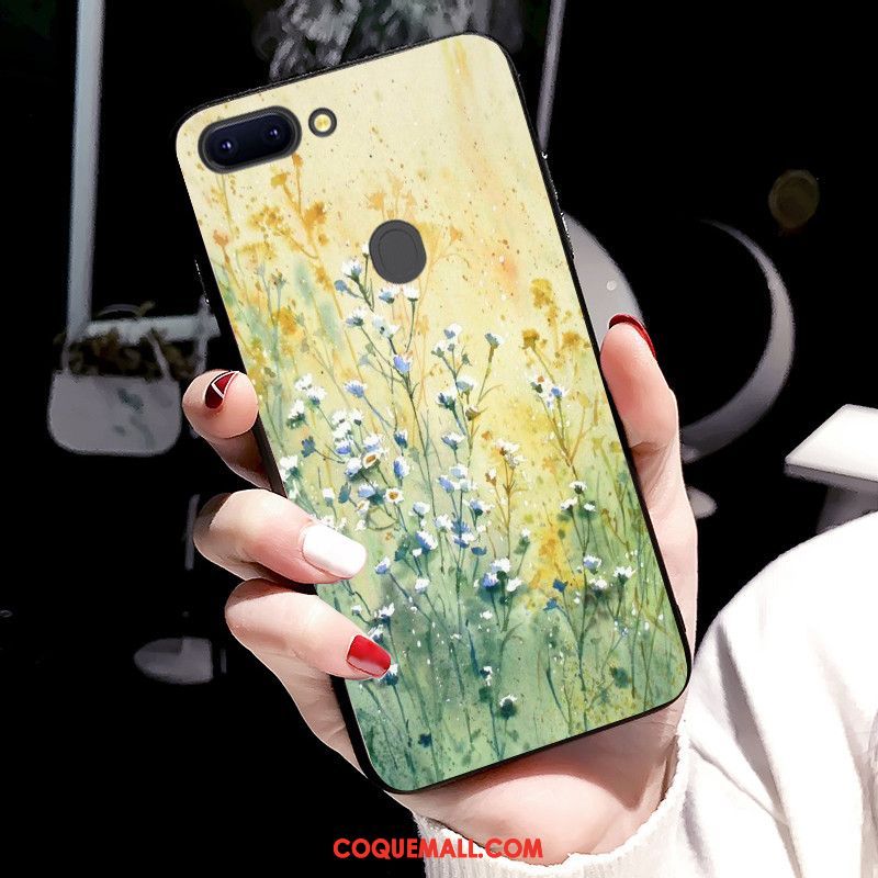 Étui Oppo R15 Pro Style Chinois Vert Téléphone Portable, Coque Oppo R15 Pro Fluide Doux Peinture