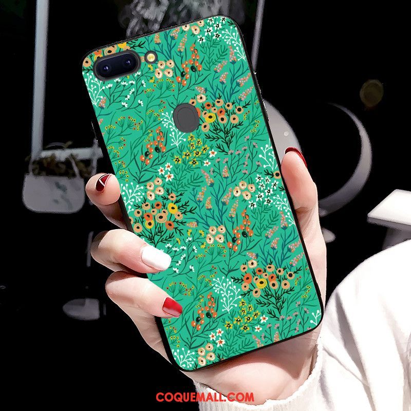 Étui Oppo R15 Pro Style Chinois Vert Téléphone Portable, Coque Oppo R15 Pro Fluide Doux Peinture