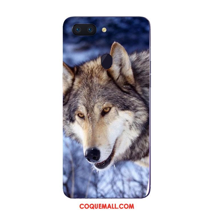 Étui Oppo R15 Pro Téléphone Portable Animal Silicone, Coque Oppo R15 Pro Bleu Marin Loup