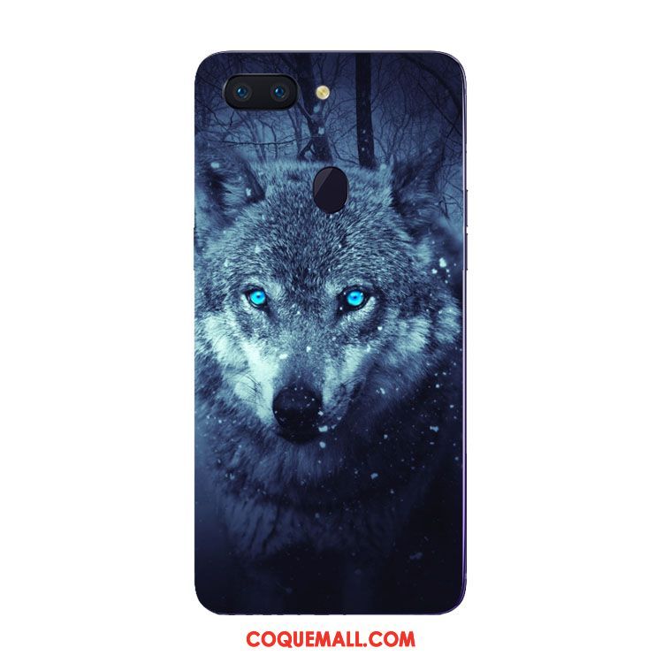 Étui Oppo R15 Pro Téléphone Portable Animal Silicone, Coque Oppo R15 Pro Bleu Marin Loup