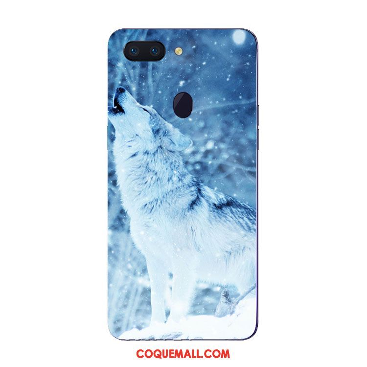 Étui Oppo R15 Pro Téléphone Portable Animal Silicone, Coque Oppo R15 Pro Bleu Marin Loup