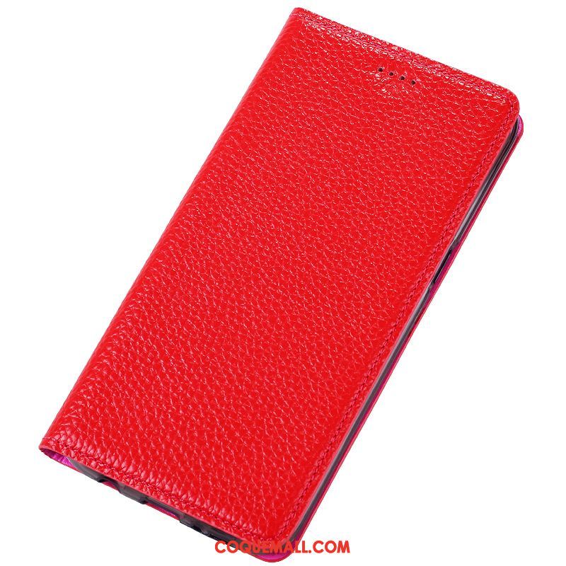 Étui Oppo R15 Pro Téléphone Portable Modèle Fleurie Litchi, Coque Oppo R15 Pro Rouge Protection