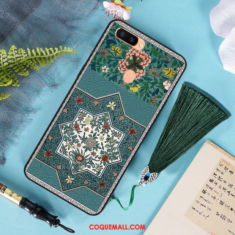 Étui Oppo R15 Pro Vert Incassable À Franges, Coque Oppo R15 Pro Étoile Silicone