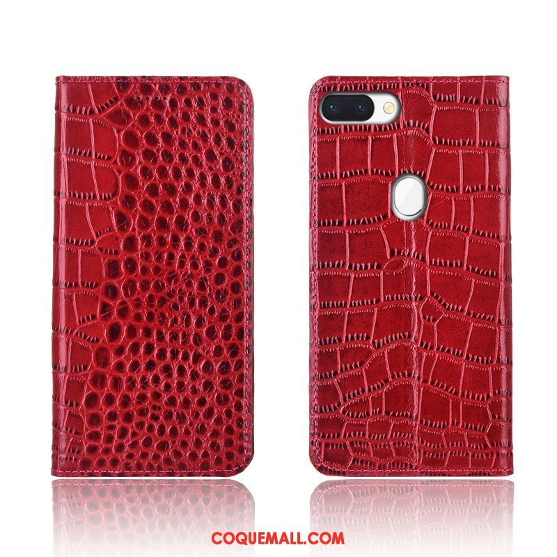 Étui Oppo R15 Pro Étui En Cuir Incassable Crocodile, Coque Oppo R15 Pro Téléphone Portable Protection Braun