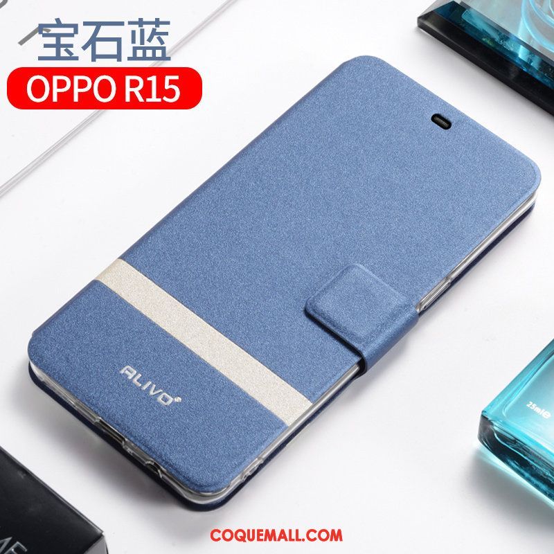 Étui Oppo R15 Protection Clamshell Silicone, Coque Oppo R15 Tout Compris Bleu