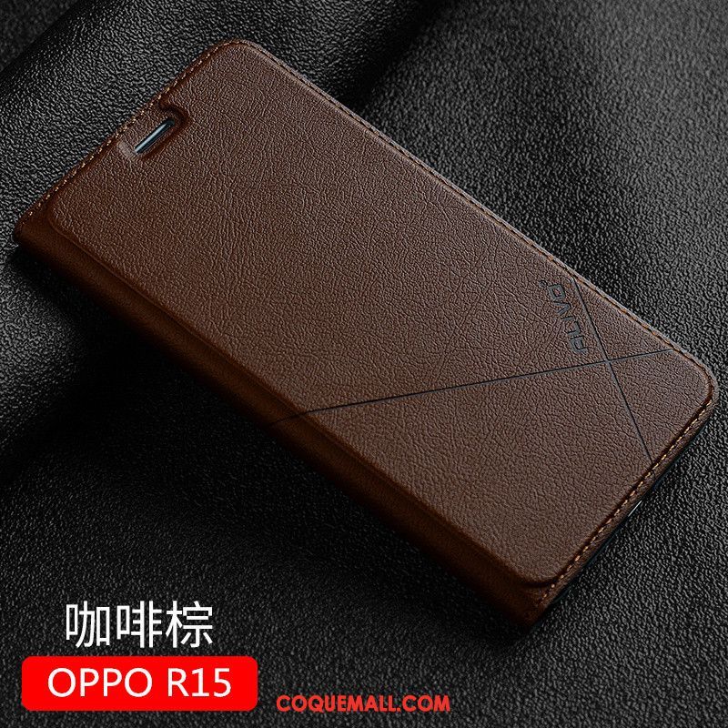 Étui Oppo R15 Rouge Nouveau Incassable, Coque Oppo R15 Téléphone Portable Étui En Cuir