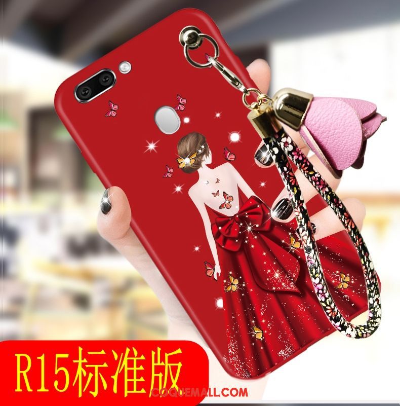 Étui Oppo R15 Téléphone Portable Créatif Tendance, Coque Oppo R15 Rouge Incassable