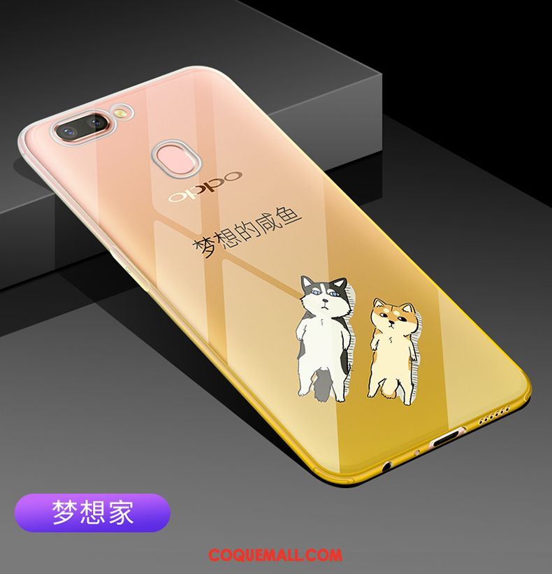 Étui Oppo R15 Téléphone Portable Jaune Nouveau, Coque Oppo R15 Dessin Animé Fluide Doux