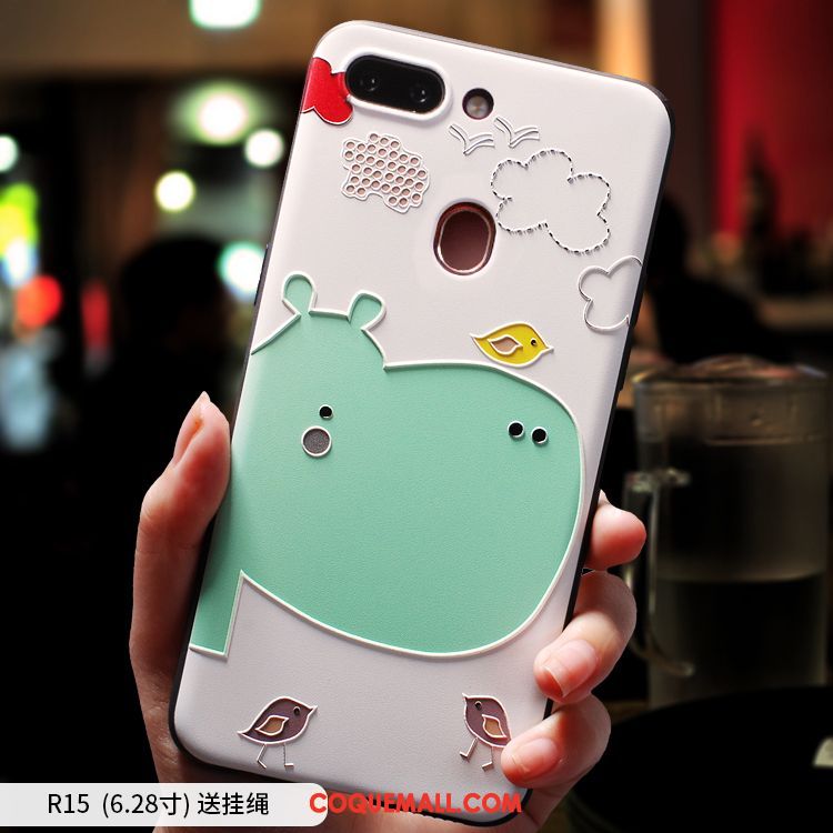 Étui Oppo R15 Vert Dessin Animé Ornements Suspendus, Coque Oppo R15 Téléphone Portable Tendance