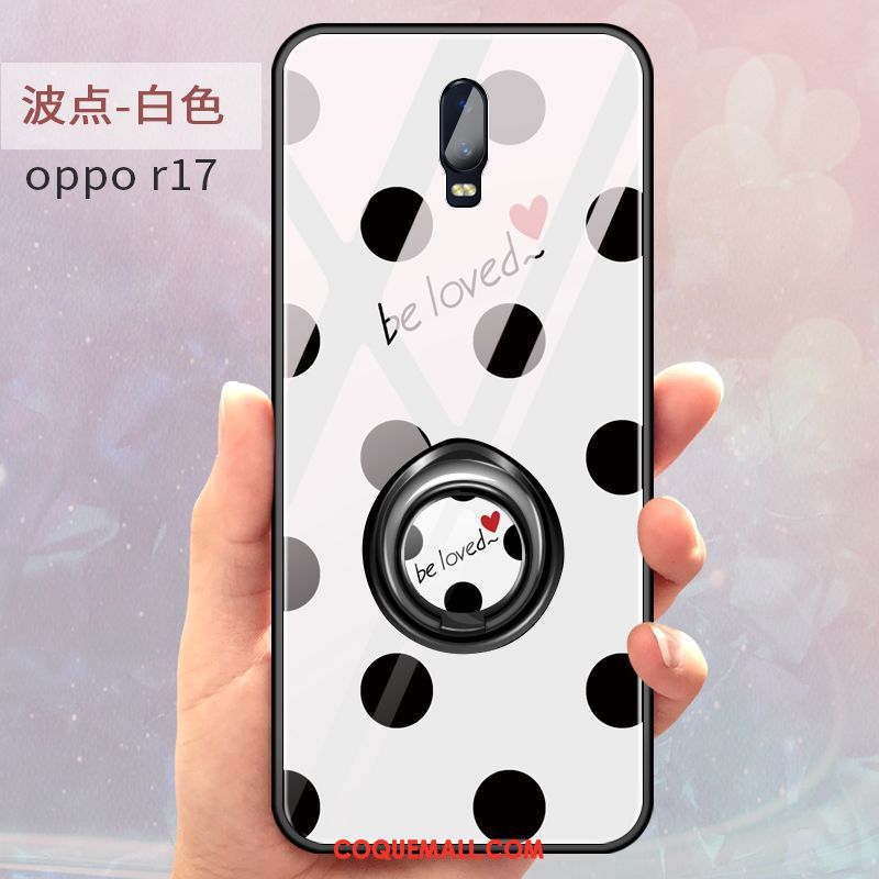 Étui Oppo R17 Blanc Créatif Verre, Coque Oppo R17 Protection Anneau