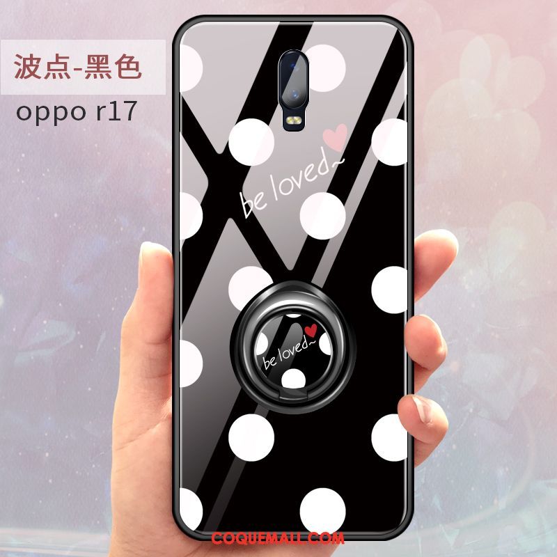 Étui Oppo R17 Blanc Créatif Verre, Coque Oppo R17 Protection Anneau