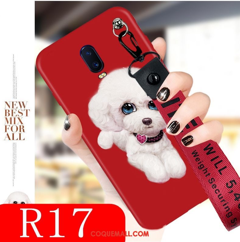 Étui Oppo R17 Créatif Délavé En Daim Charmant, Coque Oppo R17 Rouge Nouveau