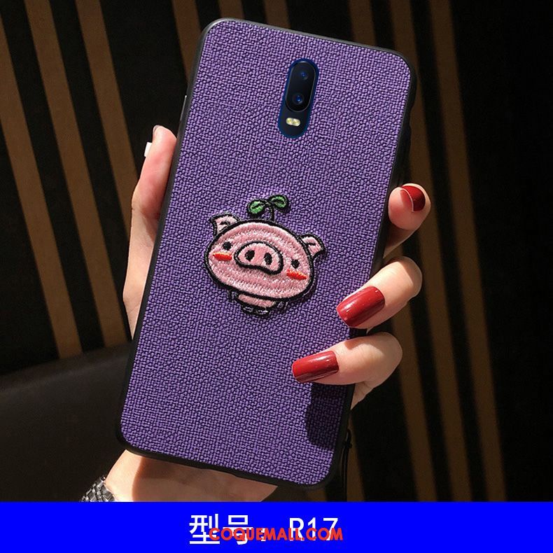 Étui Oppo R17 Fluide Doux Tout Compris Incassable, Coque Oppo R17 Broderie Dessin Animé