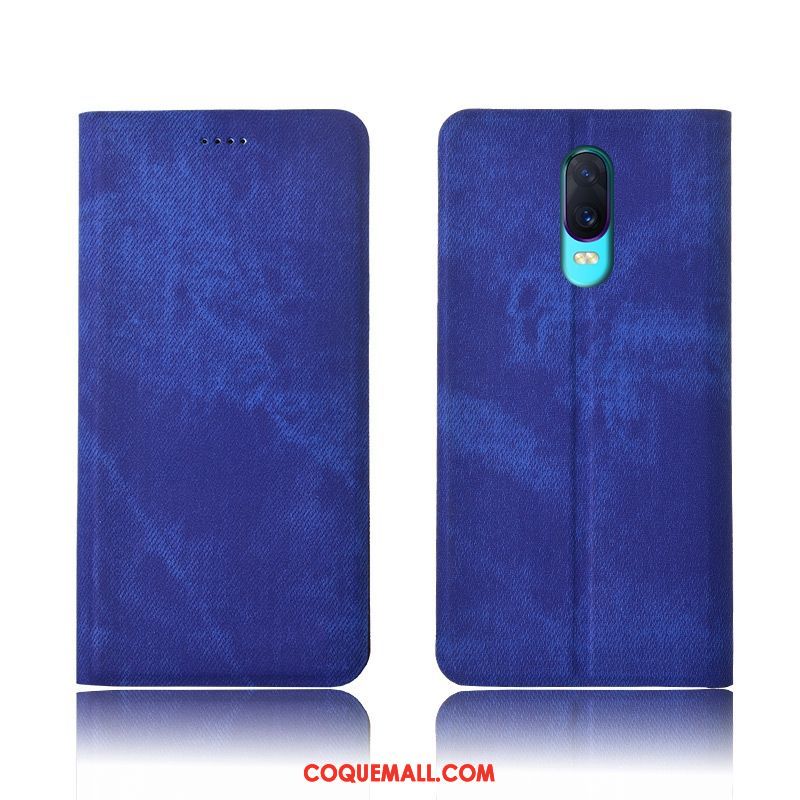 Étui Oppo R17 Incassable Protection Étui En Cuir, Coque Oppo R17 Denim Bleu