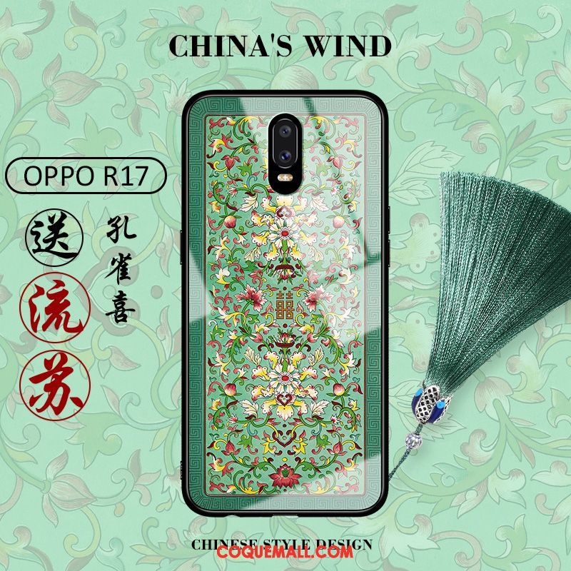 Étui Oppo R17 Incassable Verre Net Rouge, Coque Oppo R17 Tendance Personnalité