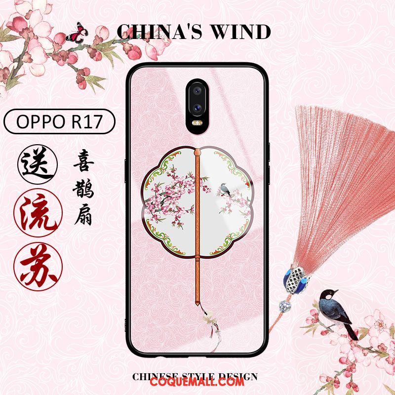 Étui Oppo R17 Incassable Verre Net Rouge, Coque Oppo R17 Tendance Personnalité