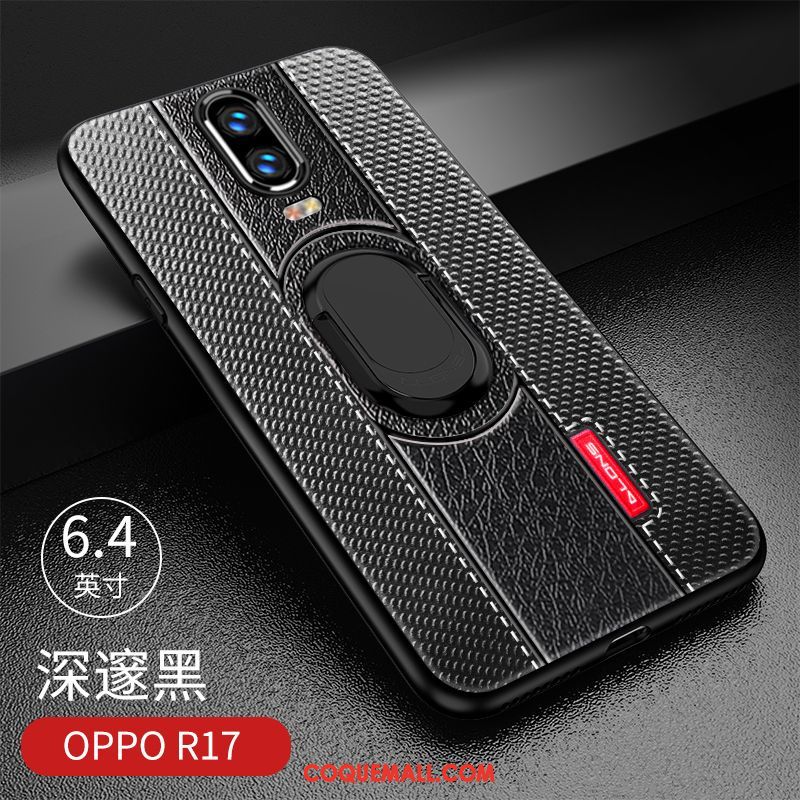 Étui Oppo R17 Magnétisme Support Rouge, Coque Oppo R17 Silicone Modèle Fleurie