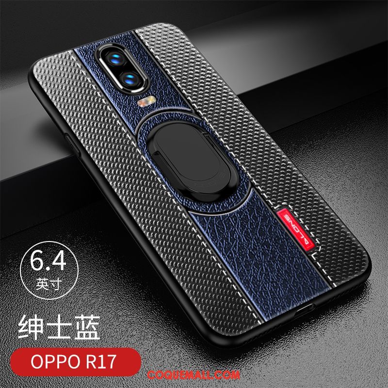 Étui Oppo R17 Magnétisme Support Rouge, Coque Oppo R17 Silicone Modèle Fleurie