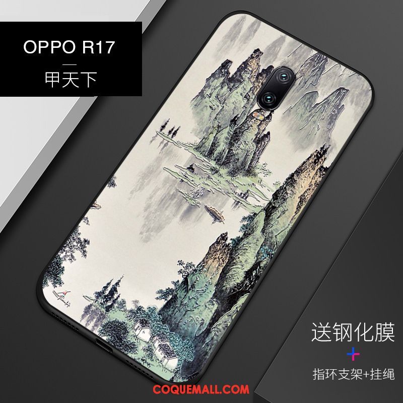 Étui Oppo R17 Personnalité Silicone Tout Compris, Coque Oppo R17 Noir Modèle