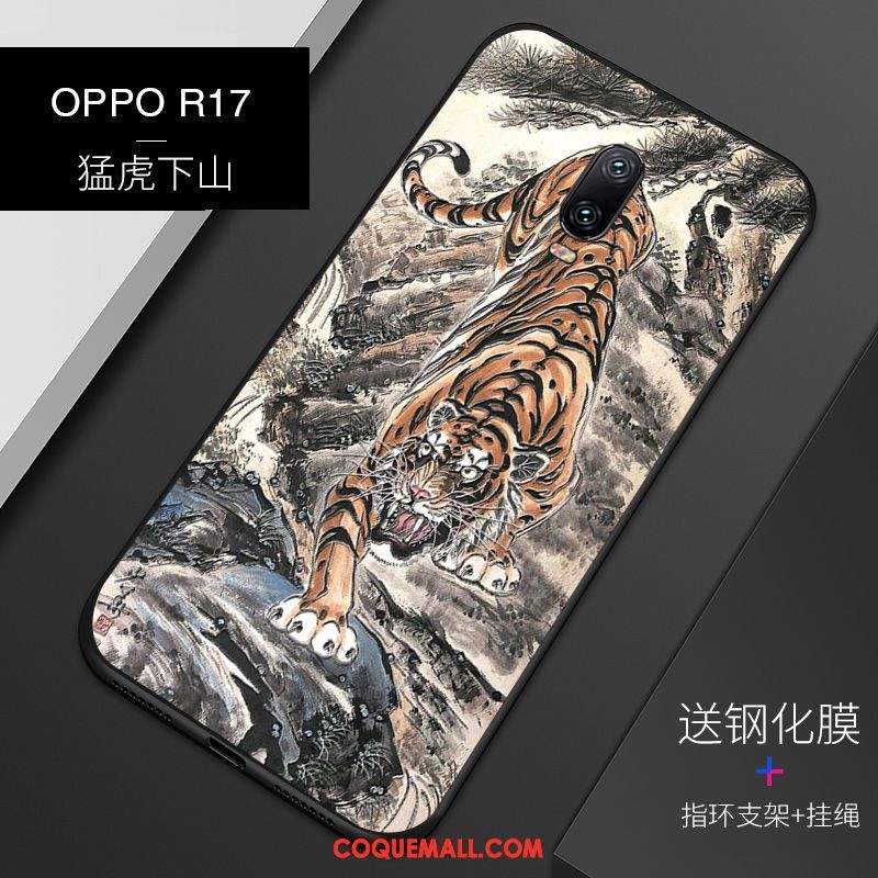 Étui Oppo R17 Personnalité Silicone Tout Compris, Coque Oppo R17 Noir Modèle