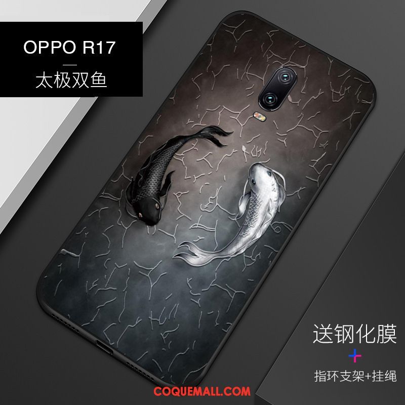 Étui Oppo R17 Personnalité Silicone Tout Compris, Coque Oppo R17 Noir Modèle