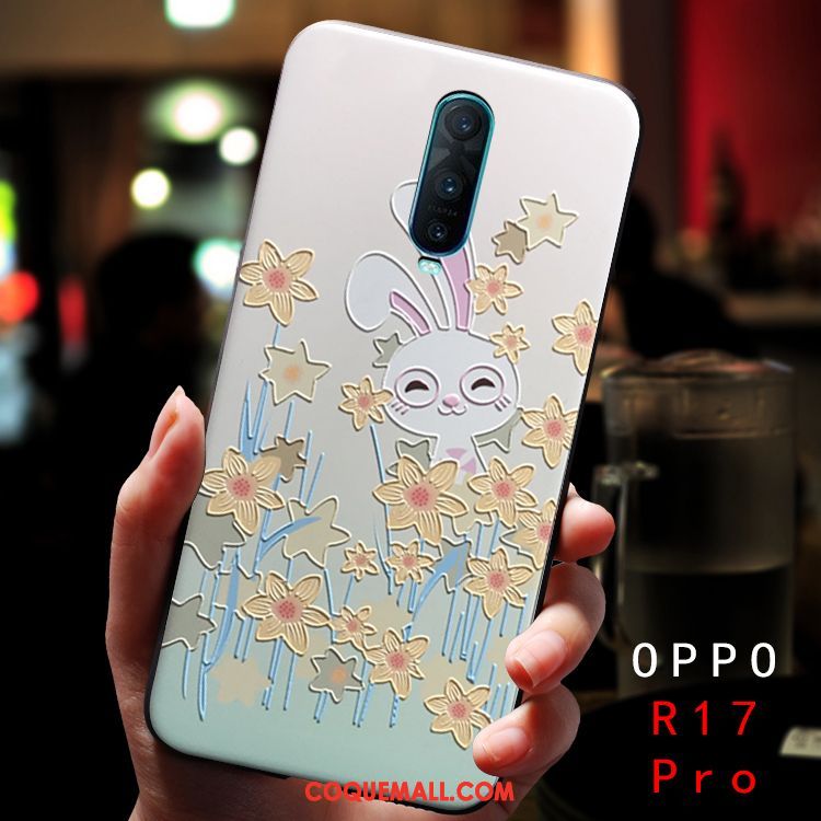 Étui Oppo R17 Pro Créatif Dimensionnel Marque De Tendance, Coque Oppo R17 Pro Délavé En Daim Silicone
