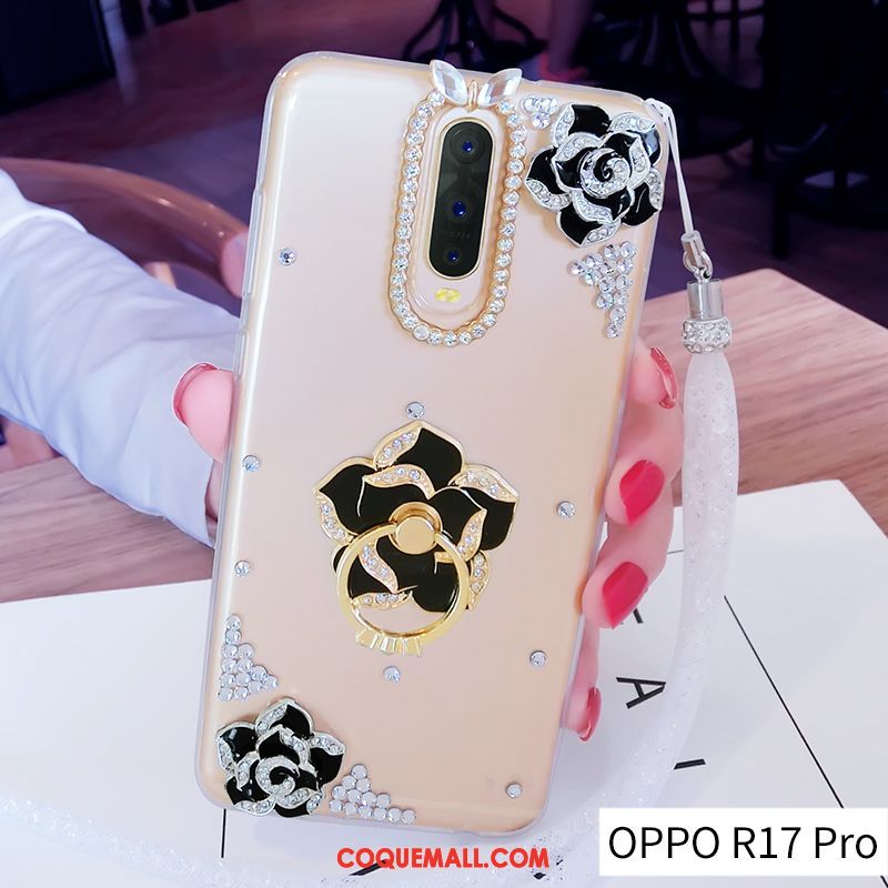 Étui Oppo R17 Pro Fluide Doux Tendance Ornements Suspendus, Coque Oppo R17 Pro Créatif Or