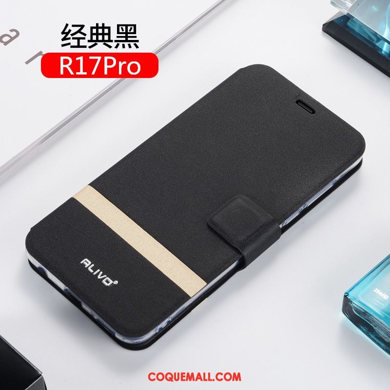 Étui Oppo R17 Pro Incassable Étui En Cuir Fluide Doux, Coque Oppo R17 Pro Bleu Téléphone Portable