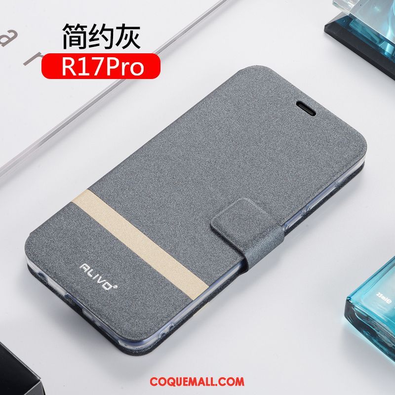 Étui Oppo R17 Pro Incassable Étui En Cuir Fluide Doux, Coque Oppo R17 Pro Bleu Téléphone Portable