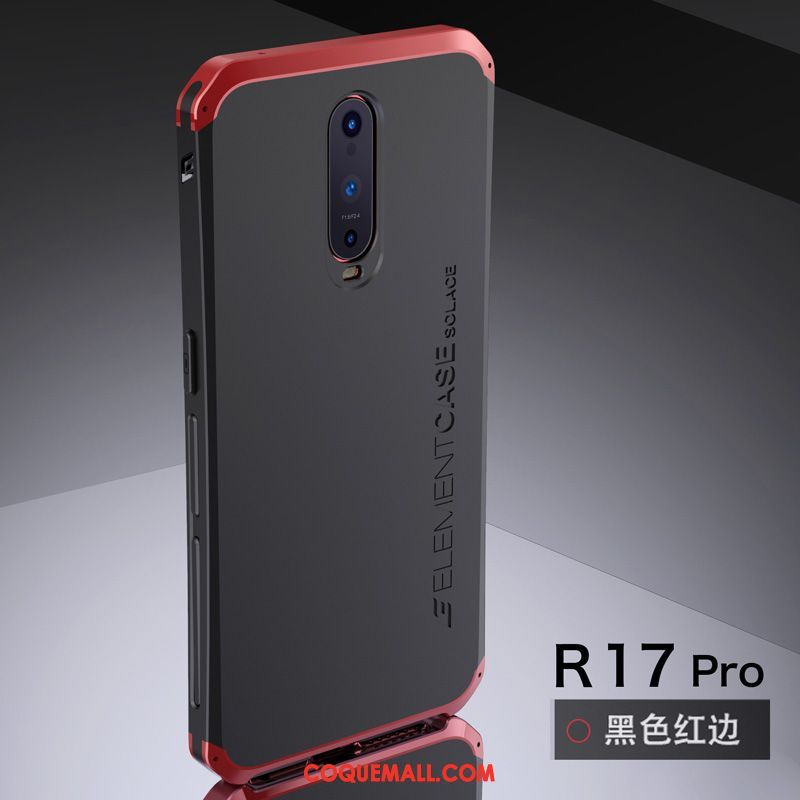 Étui Oppo R17 Pro Métal Téléphone Portable Net Rouge, Coque Oppo R17 Pro Rouge Haute