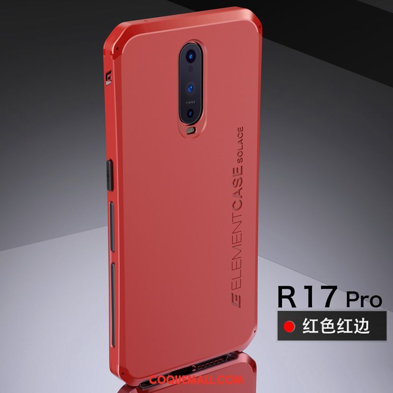 Étui Oppo R17 Pro Métal Téléphone Portable Net Rouge, Coque Oppo R17 Pro Rouge Haute