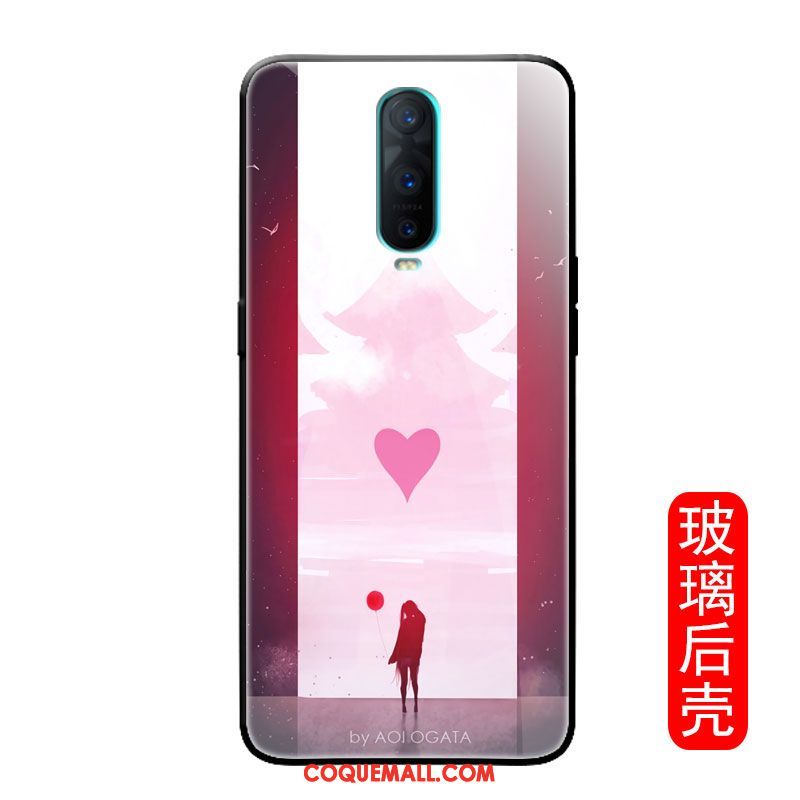 Étui Oppo R17 Pro Net Rouge Amoureux Simple, Coque Oppo R17 Pro Verre Mode