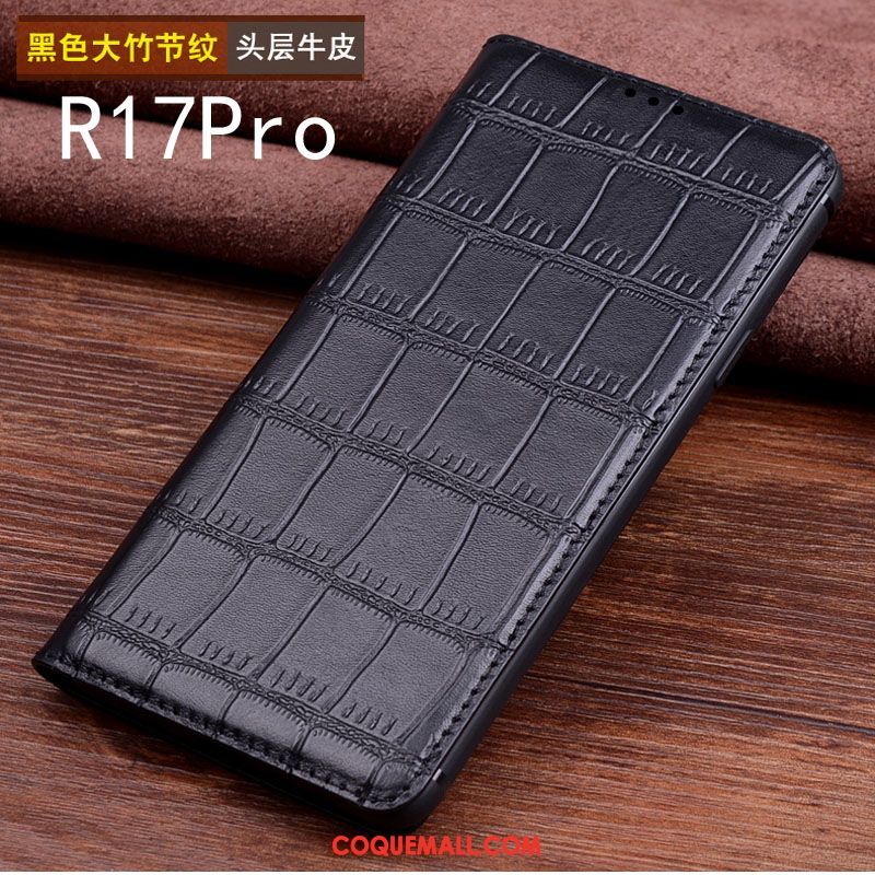 Étui Oppo R17 Pro Personnalisé Protection Étui En Cuir, Coque Oppo R17 Pro Bovins Incassable Braun