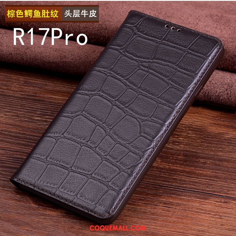 Étui Oppo R17 Pro Personnalisé Protection Étui En Cuir, Coque Oppo R17 Pro Bovins Incassable Braun