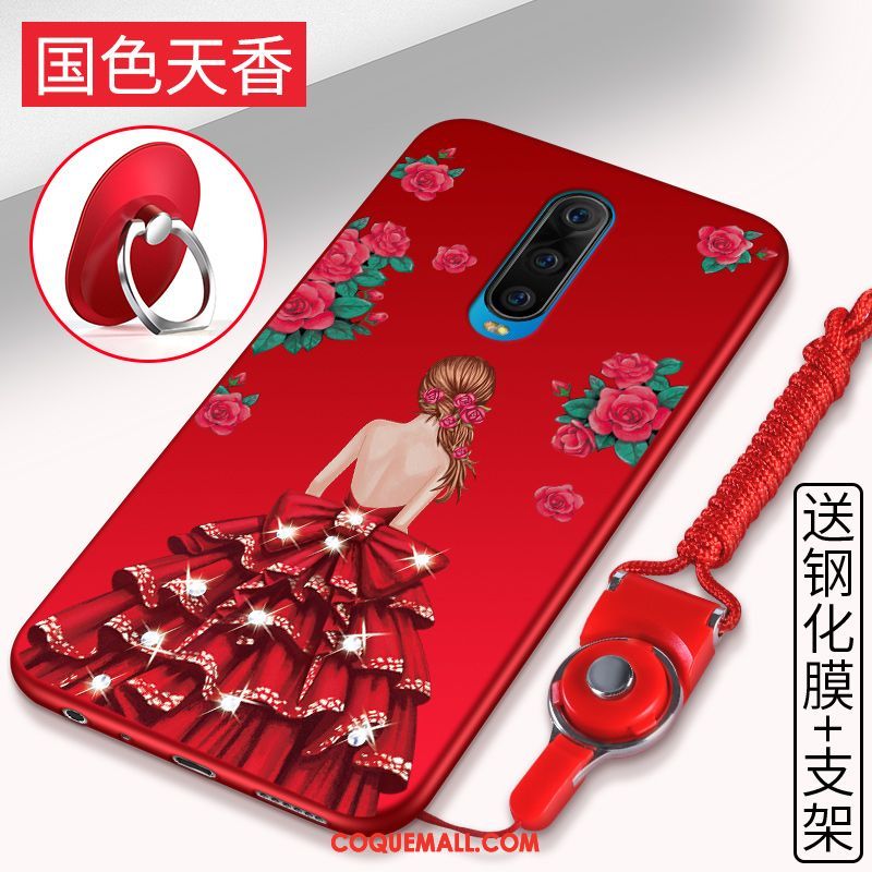 Étui Oppo R17 Pro Rouge Tout Compris Protection, Coque Oppo R17 Pro Charmant Incassable