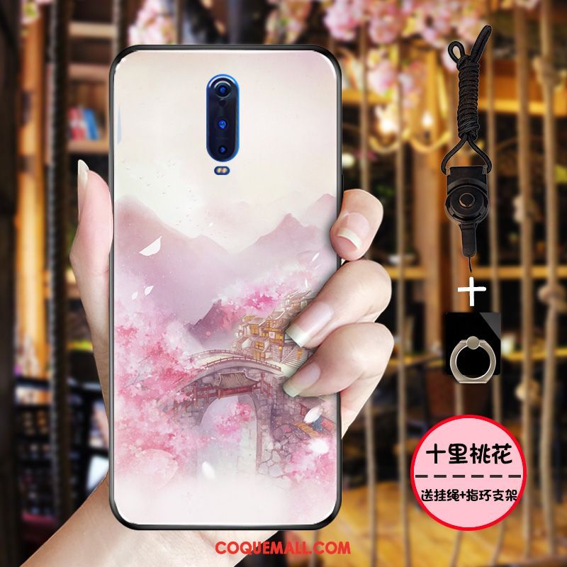 Étui Oppo R17 Pro Style Chinois Tout Compris Rose, Coque Oppo R17 Pro Protection Fluide Doux