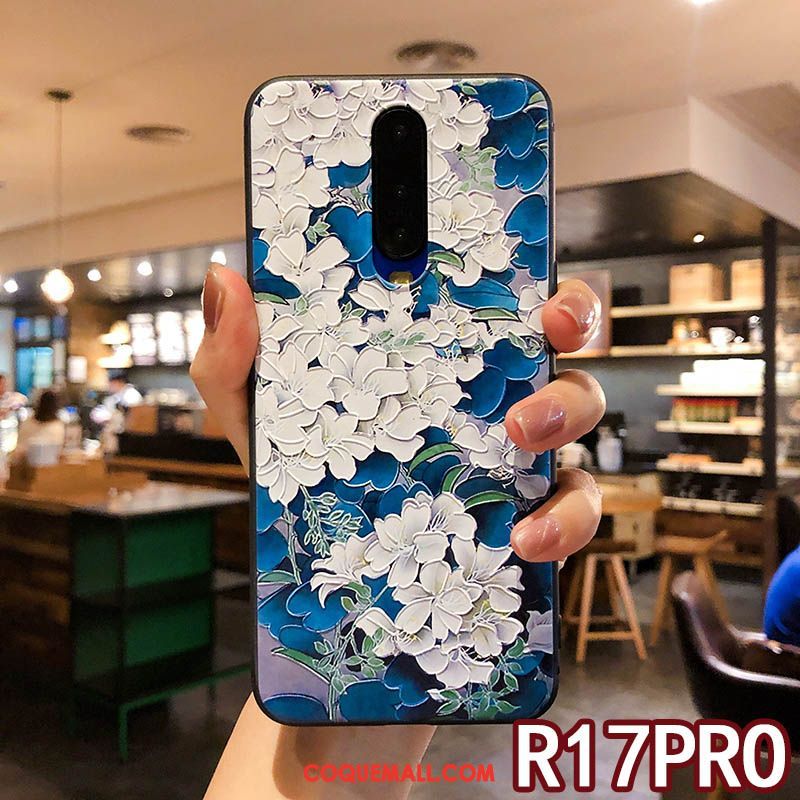 Étui Oppo R17 Pro Téléphone Portable Gaufrage Incassable, Coque Oppo R17 Pro Protection Marque De Tendance