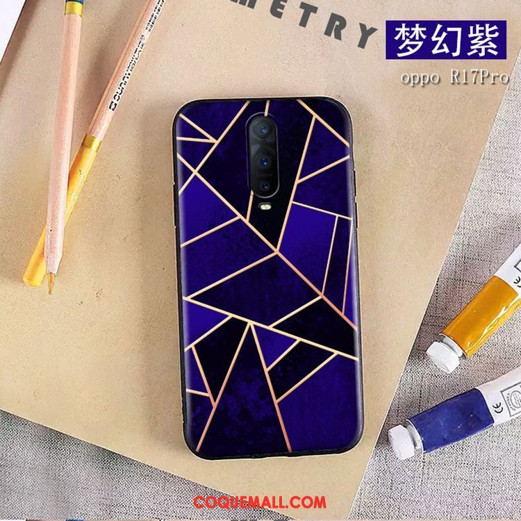 Étui Oppo R17 Pro Téléphone Portable Tout Compris Étui En Cuir, Coque Oppo R17 Pro Anneau Silicone