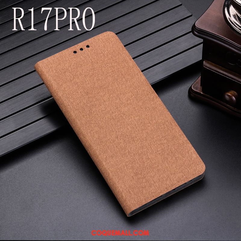 Étui Oppo R17 Pro Téléphone Portable Étui En Cuir Protection, Coque Oppo R17 Pro Incassable Braun