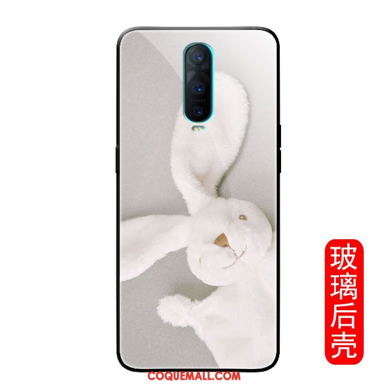 Étui Oppo R17 Pro Verre Blanc Miroir, Coque Oppo R17 Pro Marque De Tendance Téléphone Portable