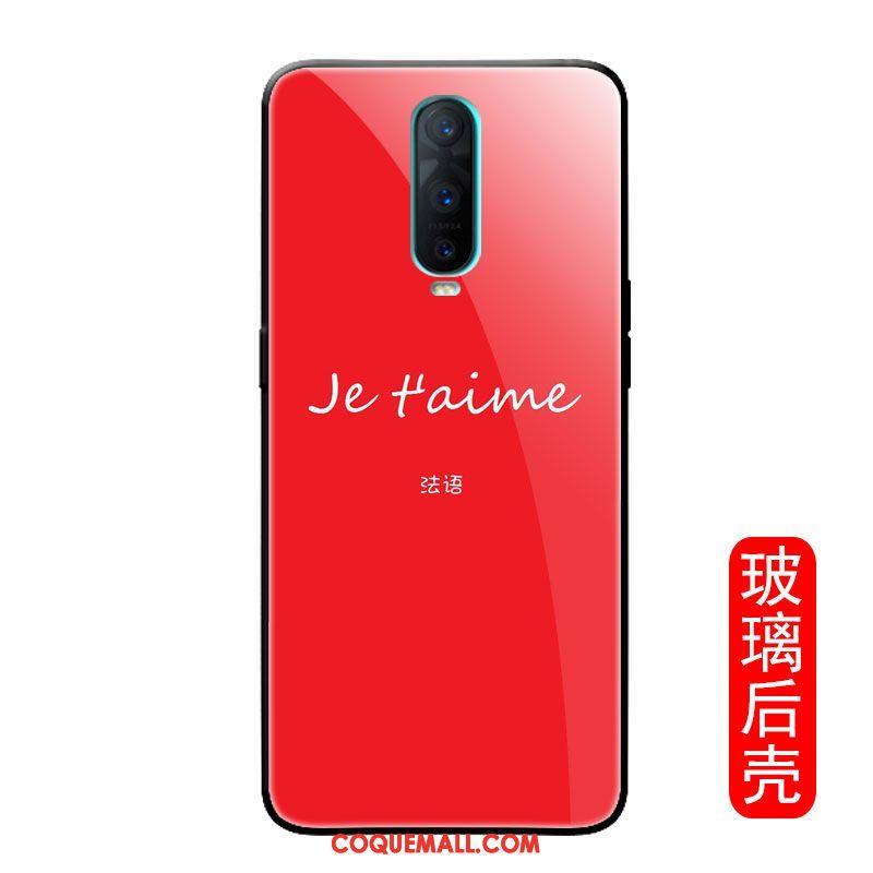 Étui Oppo R17 Pro Verre Téléphone Portable Net Rouge, Coque Oppo R17 Pro Rose Miroir