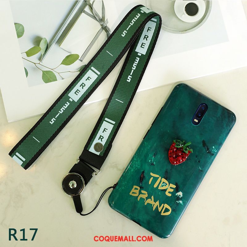 Étui Oppo R17 Silicone Incassable Fluide Doux, Coque Oppo R17 Téléphone Portable Vert