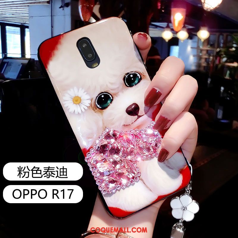 Étui Oppo R17 Strass Ornements Suspendus Personnalité, Coque Oppo R17 Fluide Doux Protection