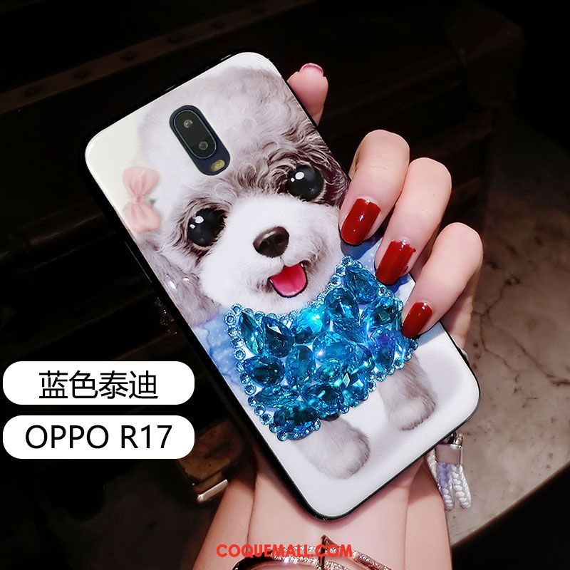 Étui Oppo R17 Strass Ornements Suspendus Personnalité, Coque Oppo R17 Fluide Doux Protection