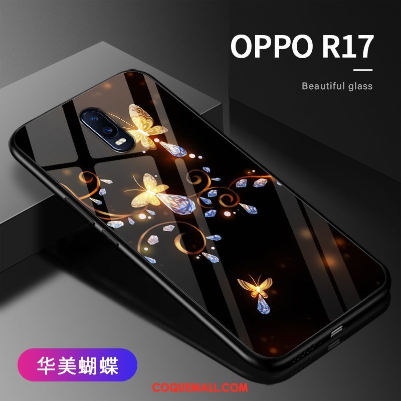 Étui Oppo R17 Verre Téléphone Portable Incassable, Coque Oppo R17 Créatif Tout Compris