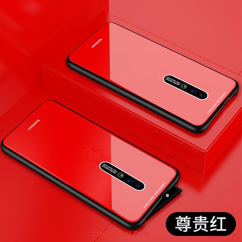 Étui Oppo Reno 10x Zoom Rouge Simple Téléphone Portable, Coque Oppo Reno 10x Zoom Verre