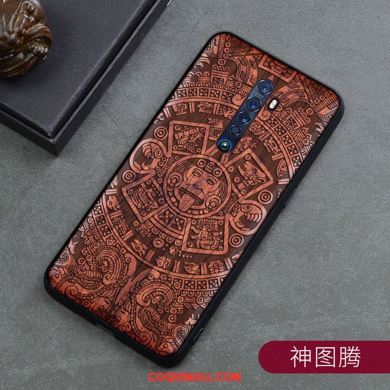 Étui Oppo Reno 2 Fleur Sculpture Protection, Coque Oppo Reno 2 Tout Compris Téléphone Portable