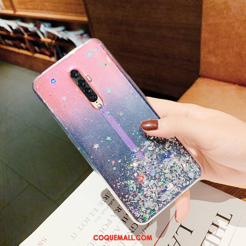 Étui Oppo Reno 2 Fluide Doux Rose Très Mince, Coque Oppo Reno 2 Net Rouge Transparent