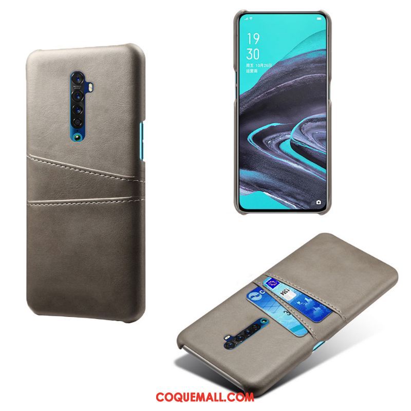 Étui Oppo Reno 2 Qualité Carte Foncé, Coque Oppo Reno 2 Téléphone Portable Protection Braun