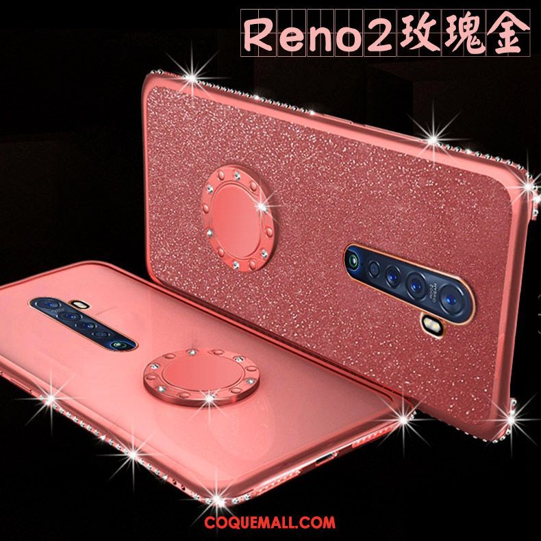 Étui Oppo Reno 2 Silicone Tout Compris Protection, Coque Oppo Reno 2 Net Rouge Incassable